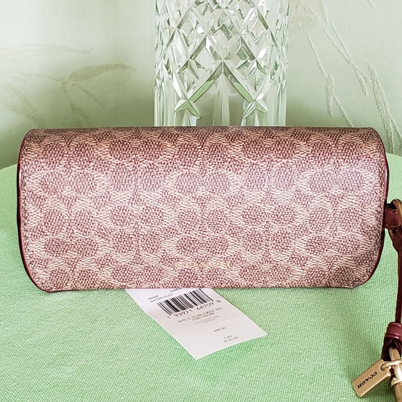 COACH SUNGLASS CASE BAG CHARM SIGNATURE W/TEA ROSE TURNLOCK:NWT 89408 - Picture 8 of 14